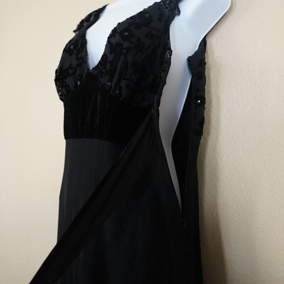 VTG 90s Johnathan Martin Whimsigoth Fairy Midi Babydoll Dress Silk Velvet Sequin - Picture 3 of 11